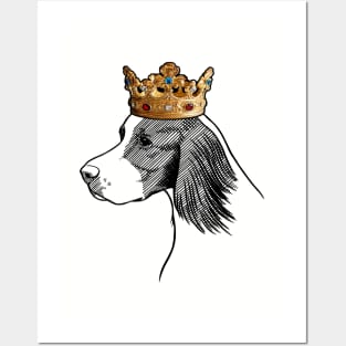 Irish Red and White Setter Dog King Queen Wearing Crown Posters and Art